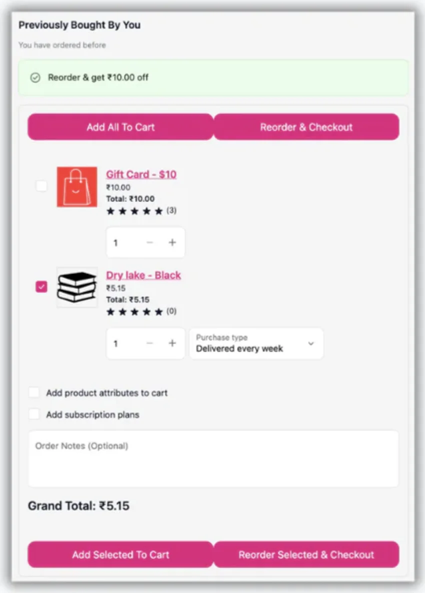 Reorder popup in Shopify new customer accounts