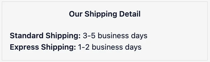 Shipping Text