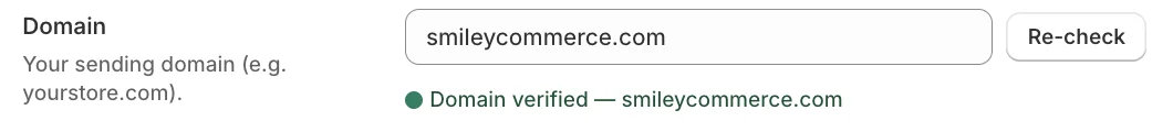 Domain verified status