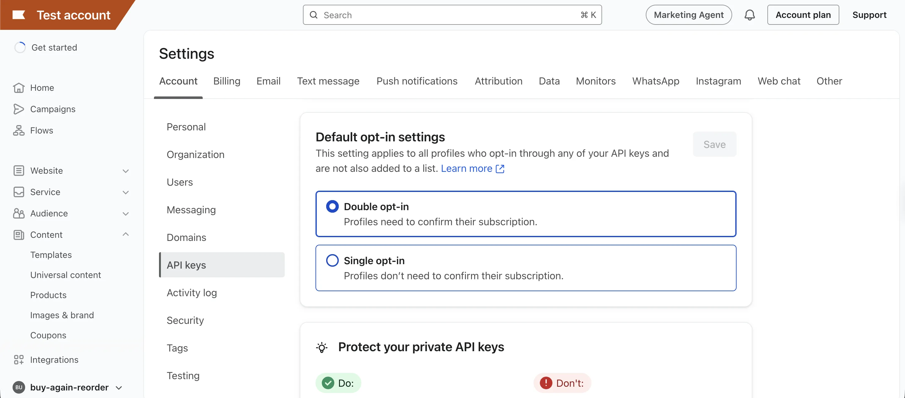 Klaviyo - double opt-in enabled