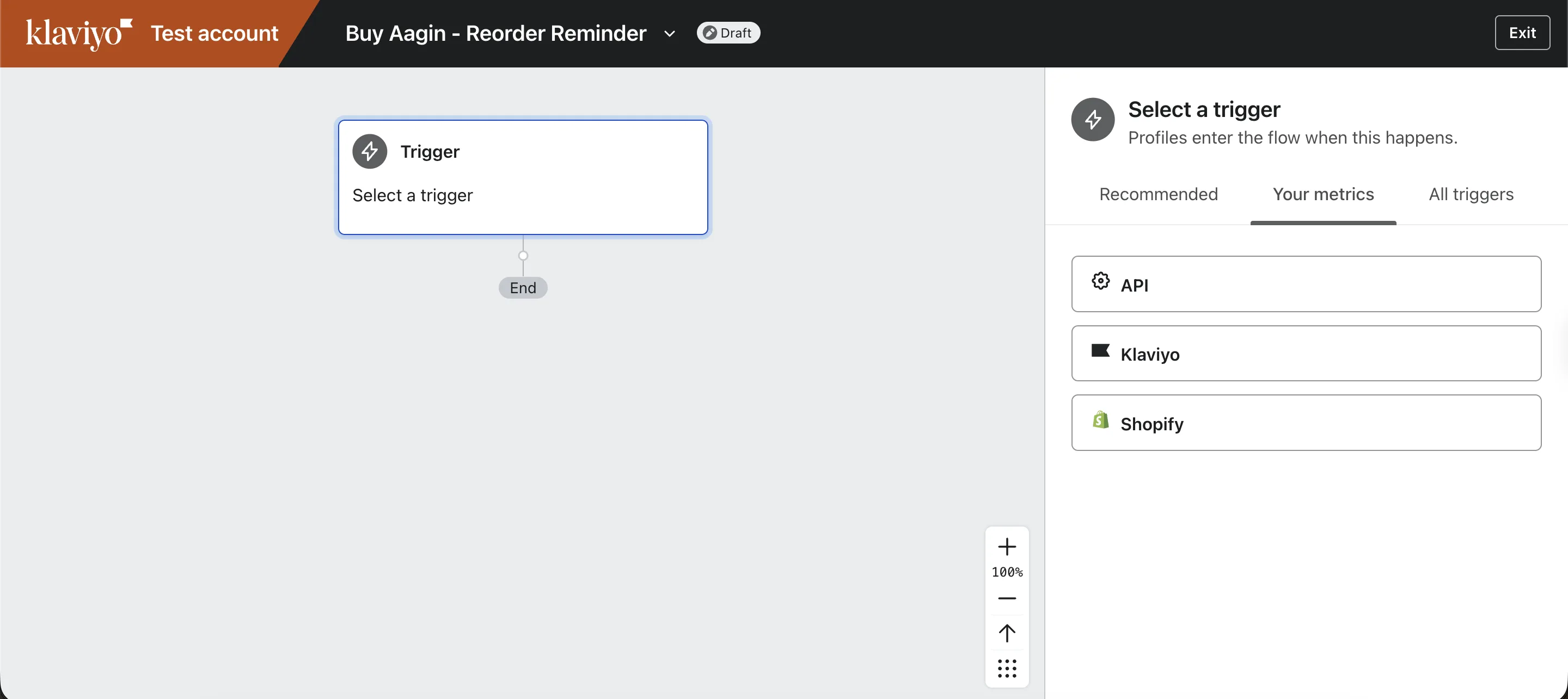 Klaviyo - flow name modal