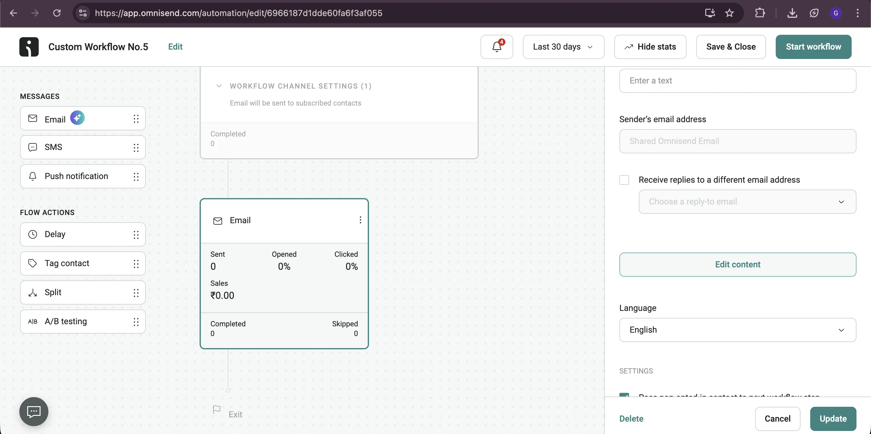 Omnisend - email editor