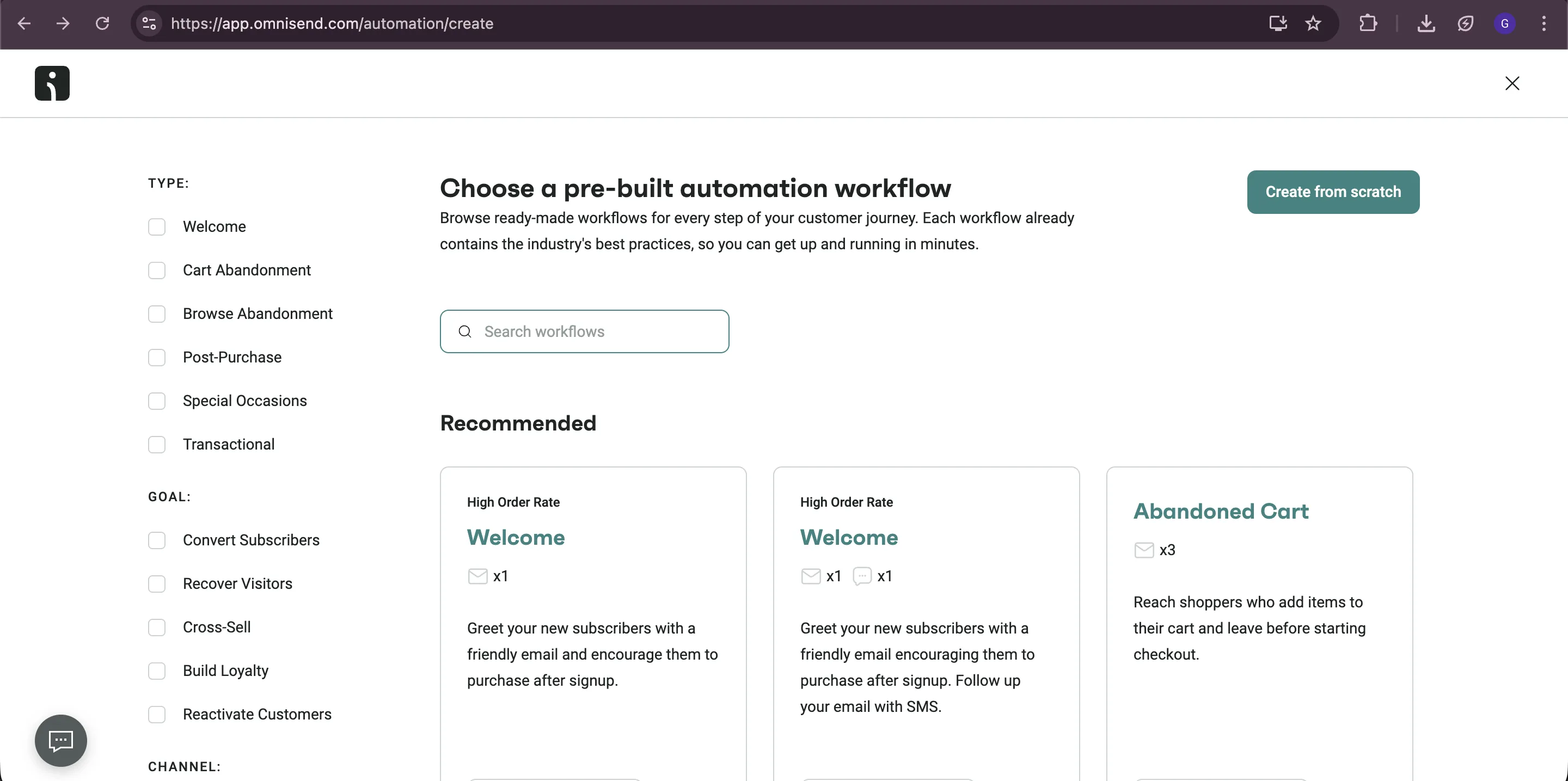 Omnisend - create automation